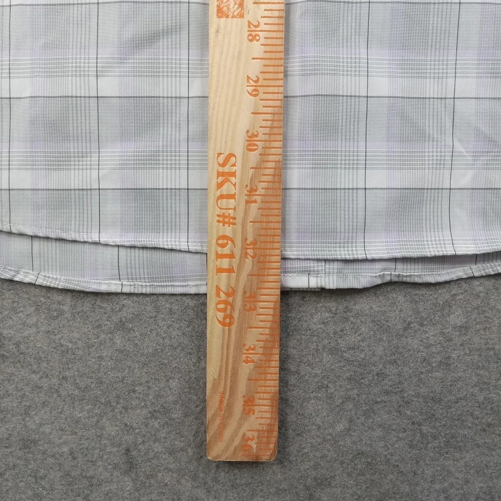 Calvin Klein Shirt Mens XL 17-17.5 32/33 Gray‎ Plaid Stretch Wrinkle Free